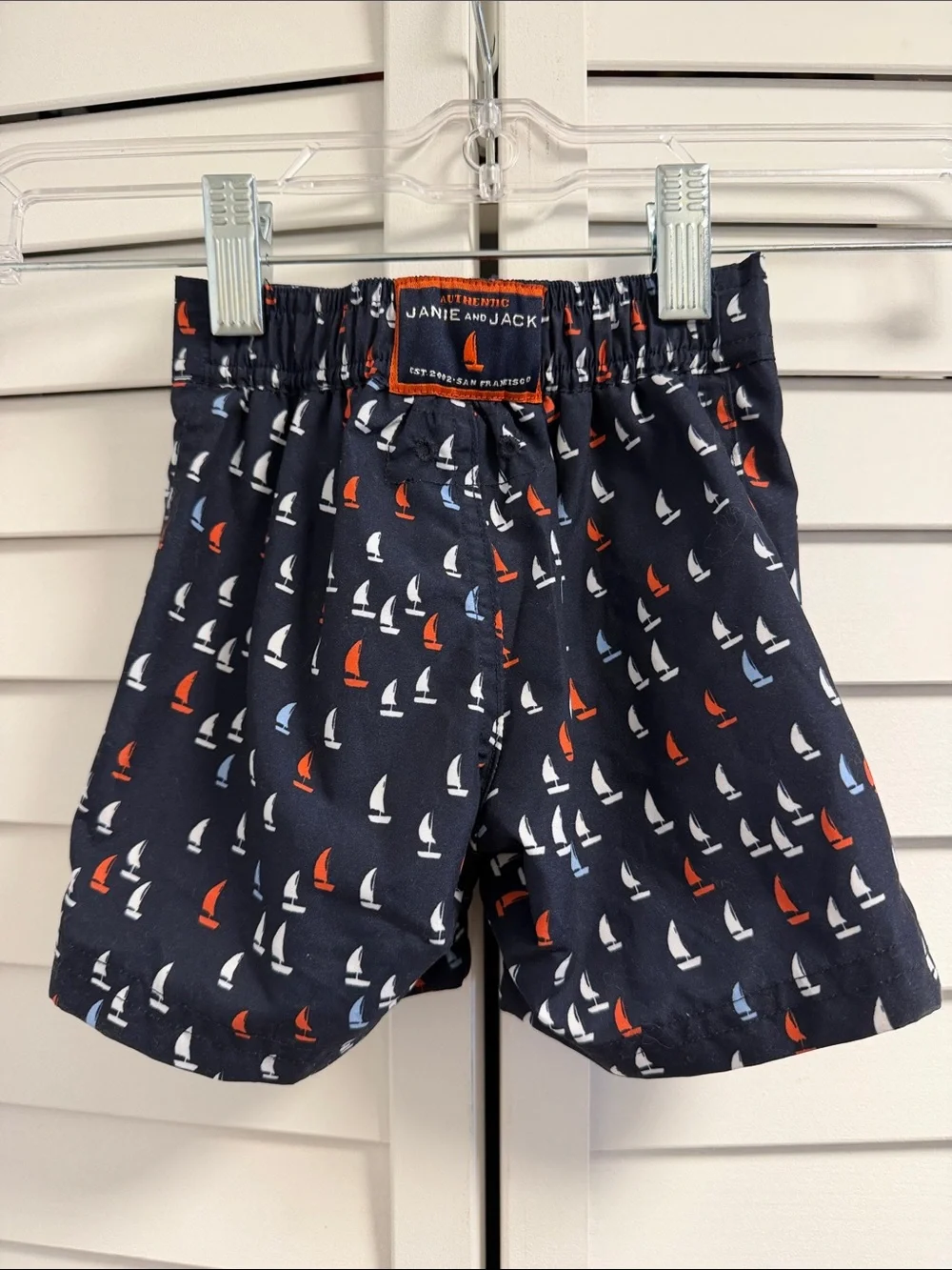 NWT Janie and Jack Baby Boy Rash Guard Swim Trunks Set 3-6M Nautical Sailboat